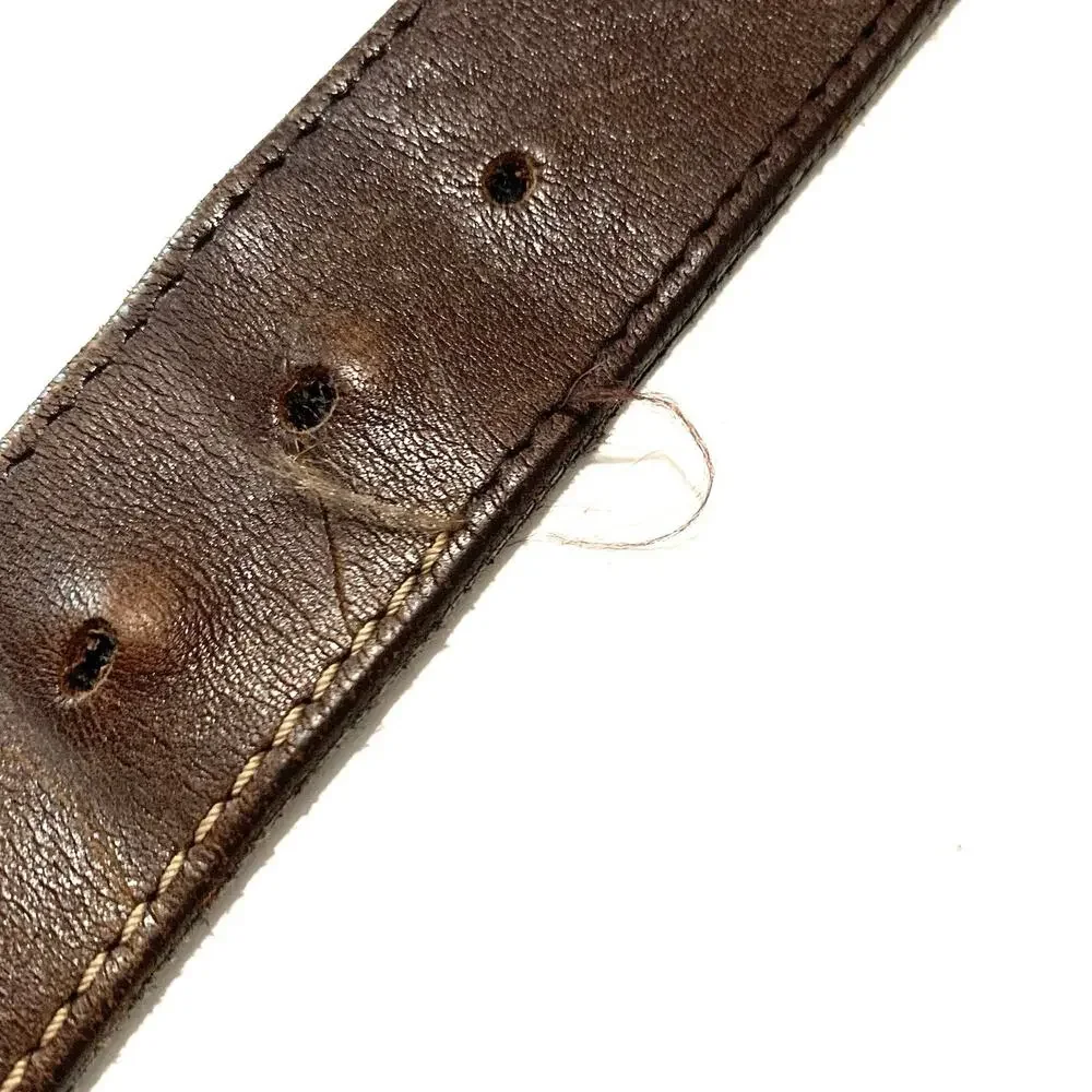 Carhartt Thrashed Belt Vintage Brown Top Grain Leather Work Wear Men's Sz 50